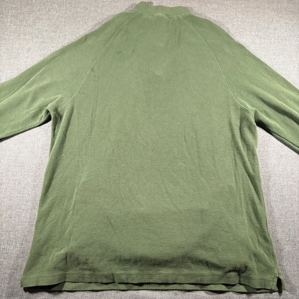 Carhartt Quarter Zip Pullover Mens XL Green Waffle Knit K346 FTG Pocket Sweater - Picture 3 of 9